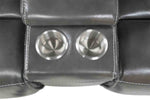 349274865:Sofia 3 Piece 3 Power Sectional in Gray Leather, Image 6