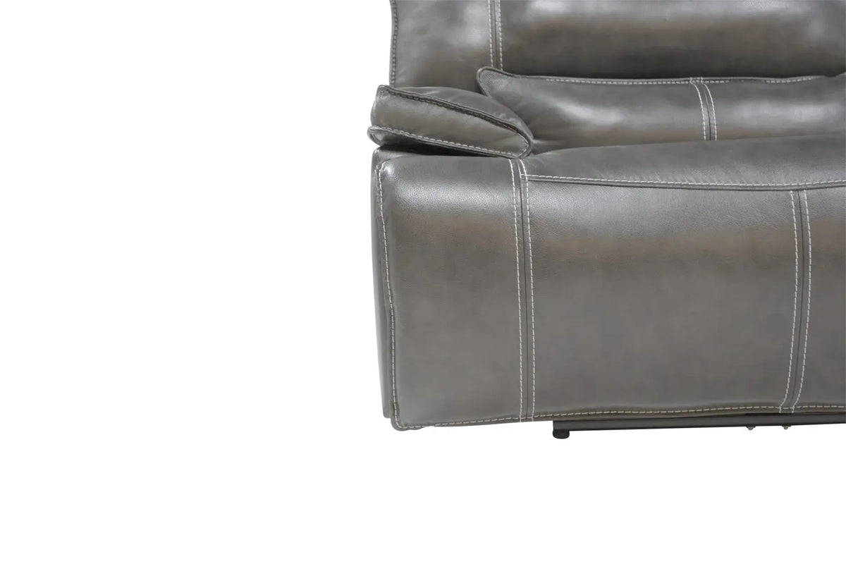 349274865:Sofia 3 Piece 3 Power Sectional in Gray Leather, Image 3