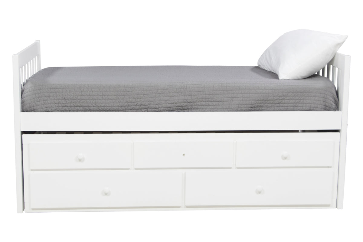 232287948:Basic Captain Bed w/ Storage in White, Twin, Image 2