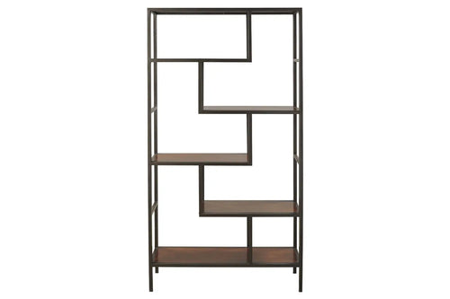 867065701:Frankwell Tall Bookcase in Black & Brown, Image 2