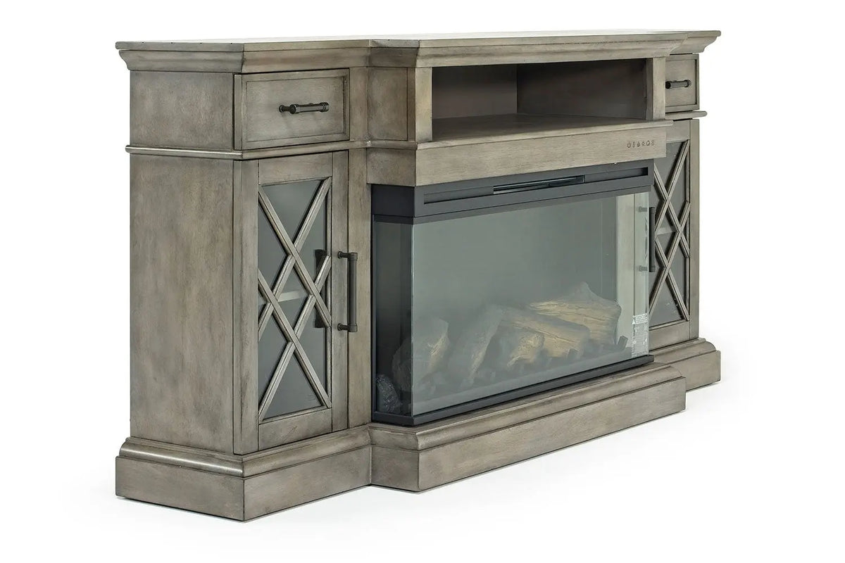 459017123:Harbor Console w/ Fireplace Insert in Gray, 70 Inch, Image 2