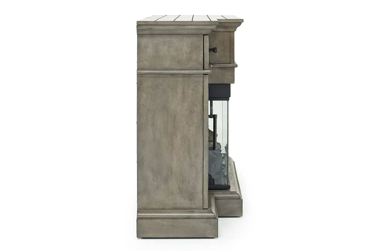 459017123:Harbor Console w/ Fireplace Insert in Gray, 70 Inch, Image 4