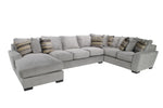 573114153:Oracle Tux Sofa Chaise Sectional in Platinum, Left Facing, Image 1