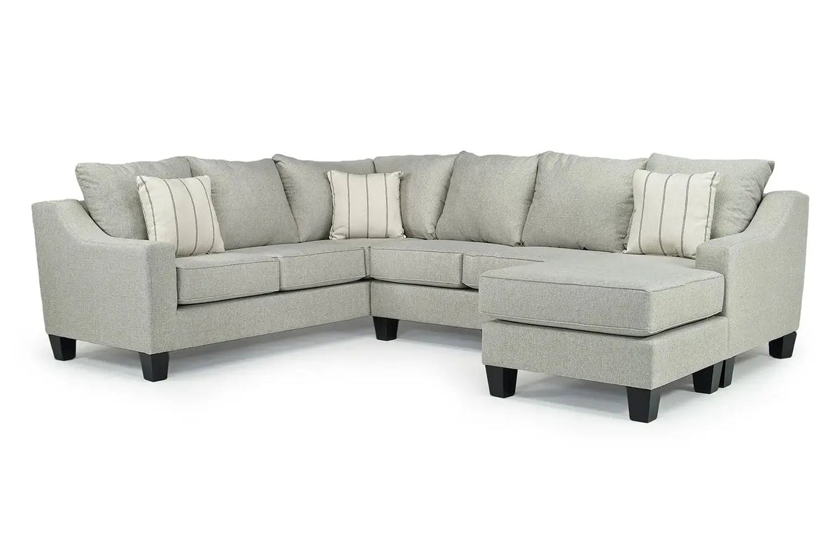 146780182:Lucy Tux Sofa Chaise Sectional in Linen, Right Facing, Image 1