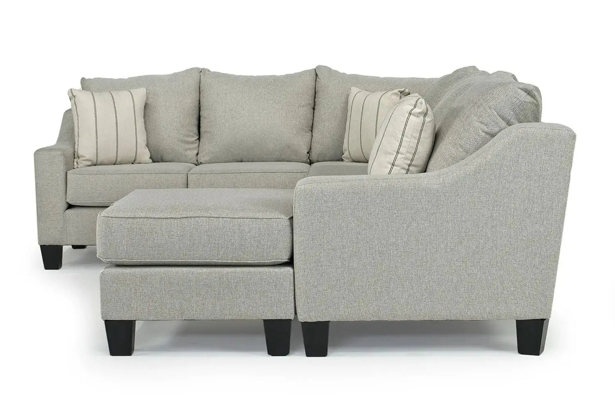 146780182:Lucy Tux Sofa Chaise Sectional in Linen, Right Facing, Image 3