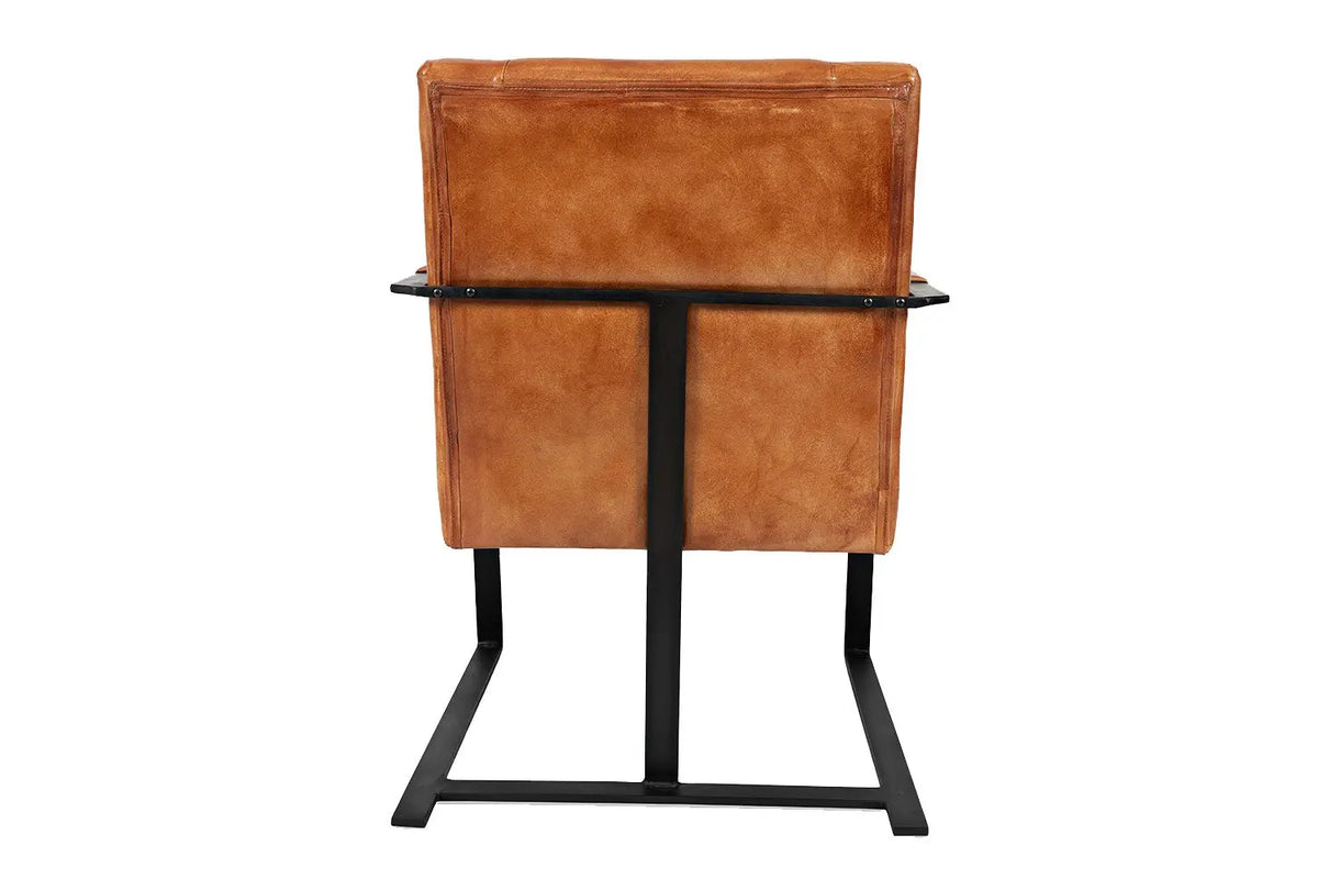 293403429:Maguire Accent Saddle Chair in Brown Leather, Image 4