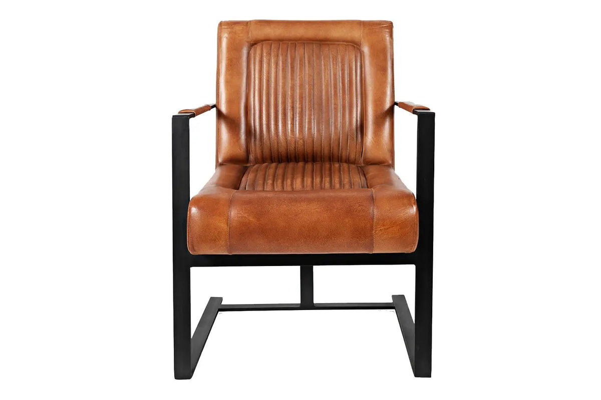 293403429:Maguire Accent Saddle Chair in Brown Leather, Image 2