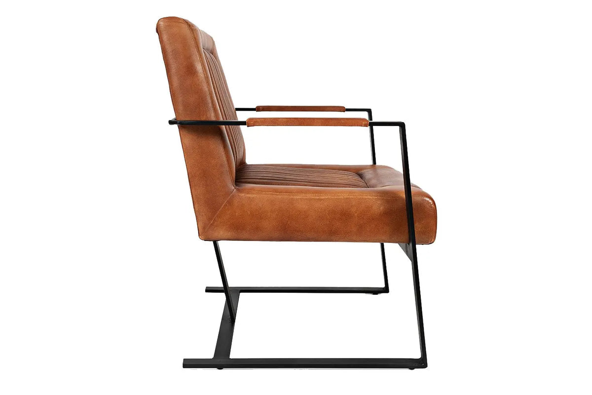 293403429:Maguire Accent Saddle Chair in Brown Leather, Image 3
