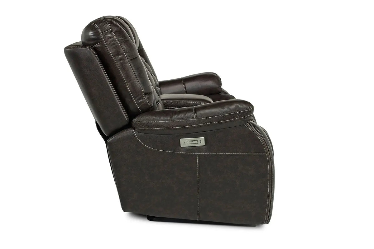887628787:Malibu 3 Power Wireless Console Loveseat in Chocolate Leather, Image 3