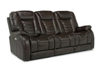 MALIBSOFA:Malibu 3 Power Sofa in Chocolate Leather, Image 1