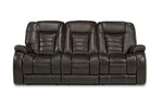 MALIBSOFA:Malibu 3 Power Sofa in Chocolate Leather, Image 2