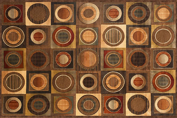 313823521:Napa Rug in Brown Circles, 5 x 8, Image 1