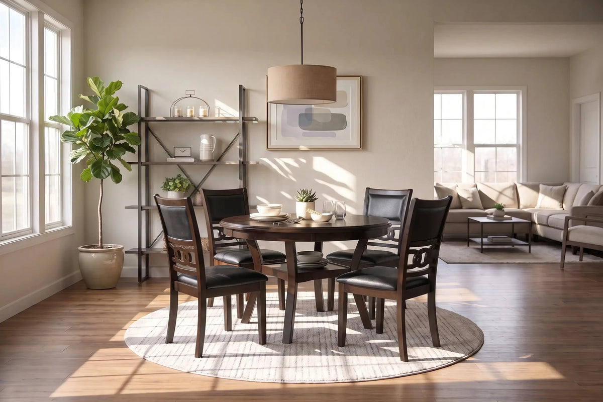 507948712:507948712:Gia Round Dining Table & 4 Chairs, Angled