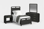 EMBER0015:Emberly Panel Bed & Dresser & Mirror & Nightstand, Angled