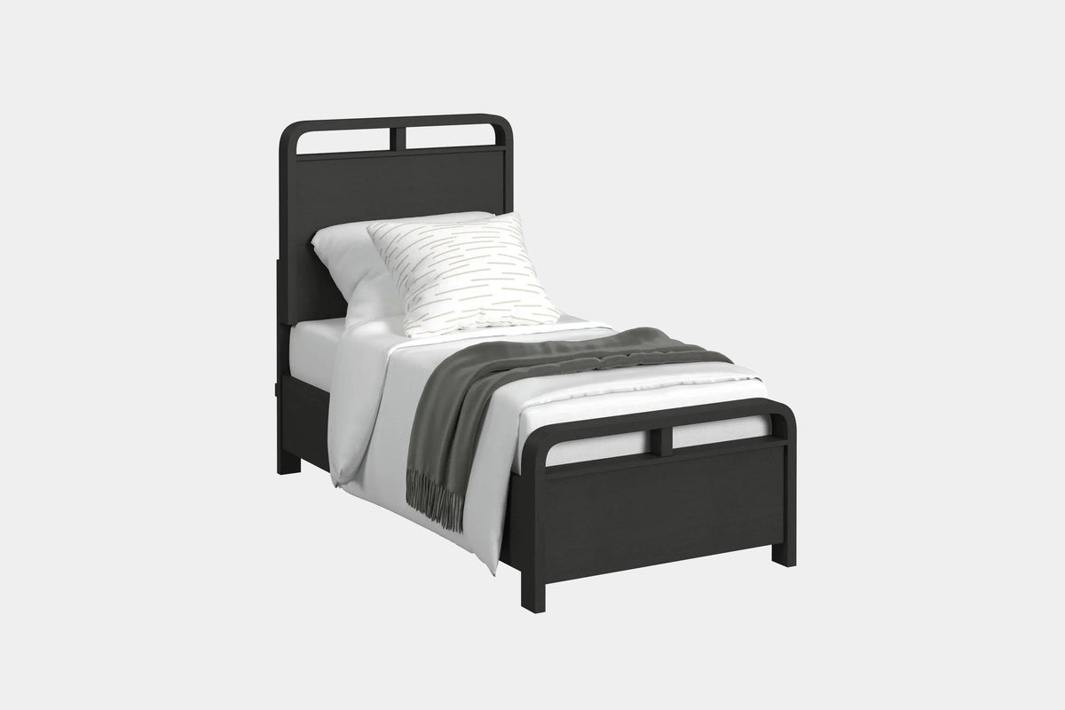 EMBER0015:Emberly Panel Bed & Dresser & Mirror & Nightstand, Angled
