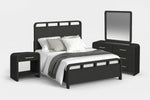 EMBER0012:Emberly Panel Bed & Dresser & Mirror & Nightstand, Angled