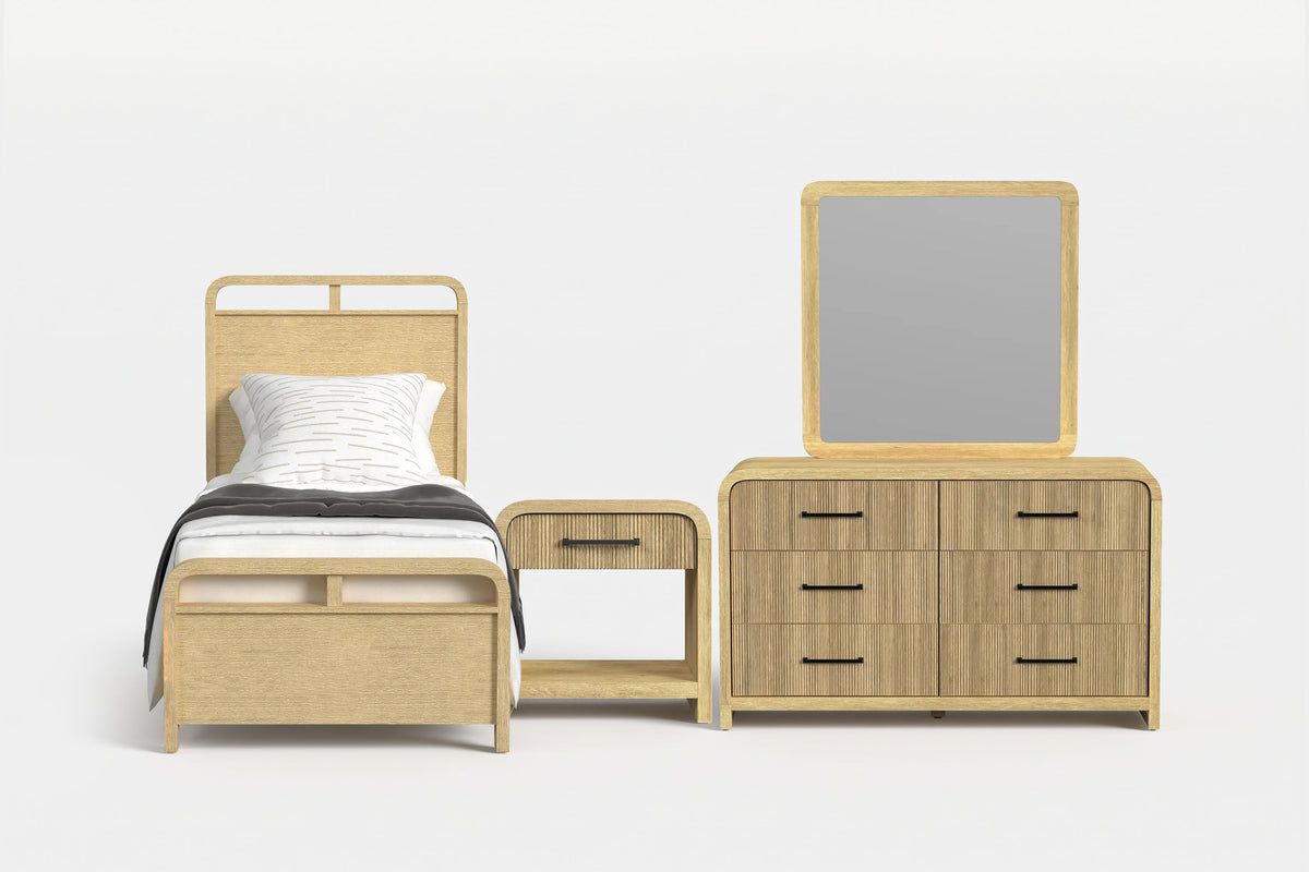 EMBER0115:Emberly Panel Bed & Dresser & Mirror & Nightstand, Front