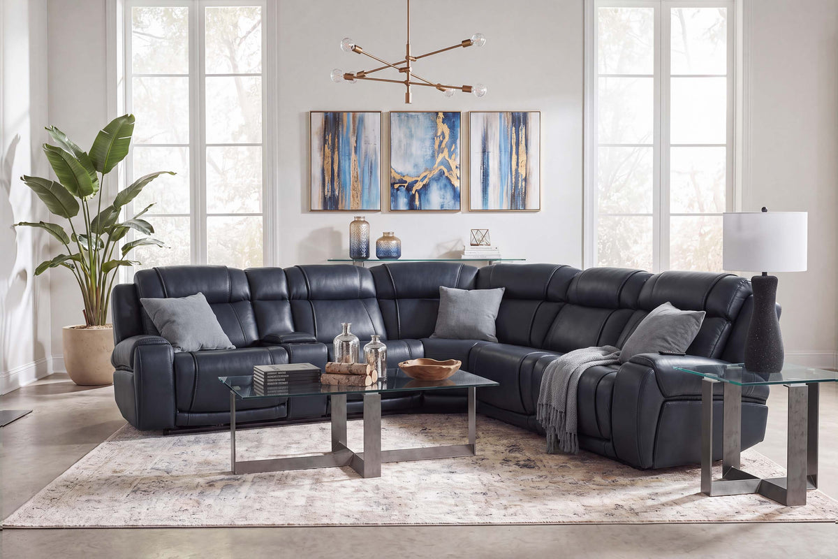 ARLO00010:Arlo 6 Piece 3 Power Sectional w 3 Power Armless Recliner,Styled