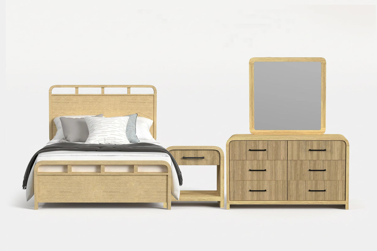 EMBER0112:Emberly Panel Bed & Dresser & Mirror & Nightstand, Front