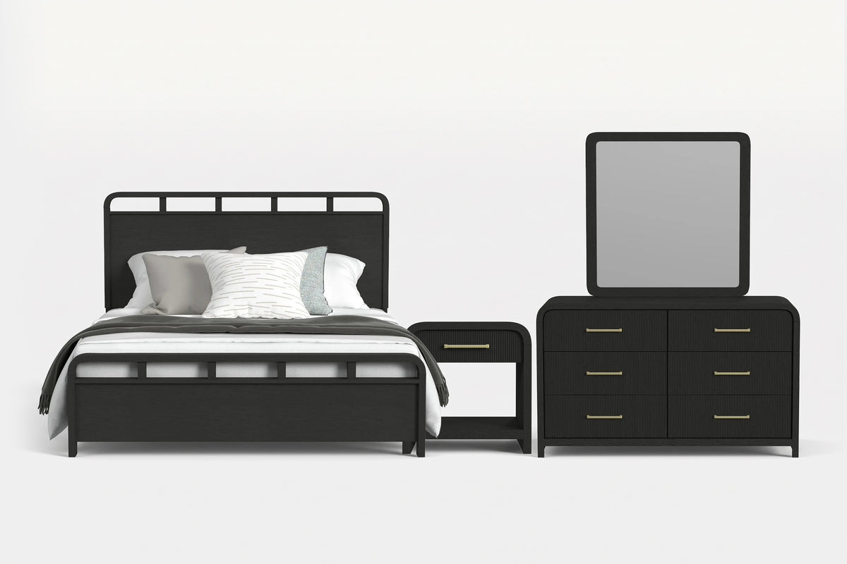 EMBER0007:Emberly Panel Bed & Dresser & Mirror & Nightstand, Front