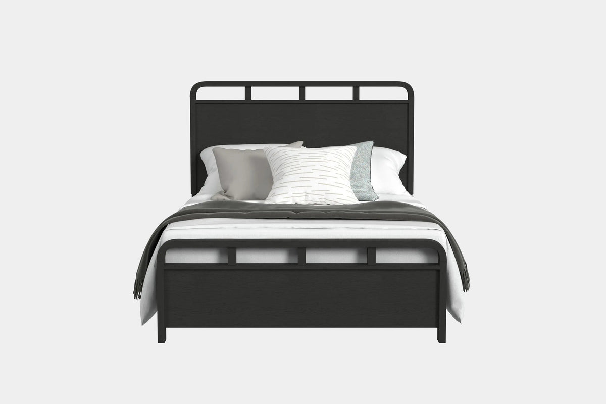EMBER0012:Emberly Panel Bed & Dresser & Mirror & Nightstand, Front
