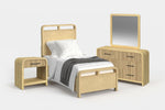 EMBER0115:Emberly Panel Bed & Dresser & Mirror & Nightstand, Angled