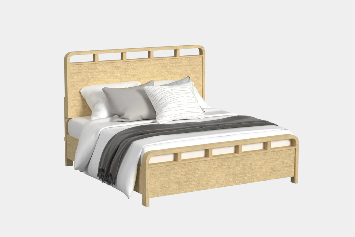 EMBER0107:Emberly Panel Bed & Dresser & Mirror & Nightstand, Angled