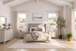 WESTLAN00:Westland Upholstered Panel Bed Lifestyle