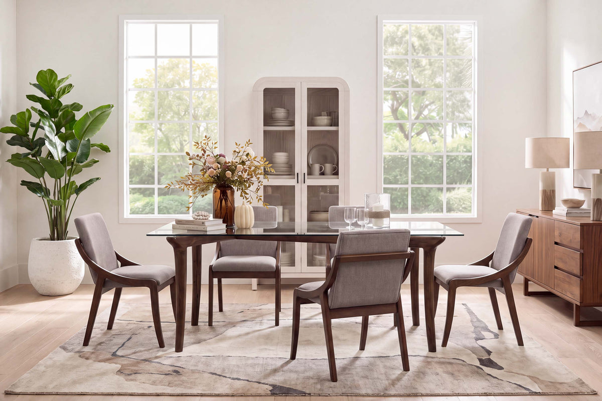 SOLARA005:Solara Dining Table 4 Chairs,Styled