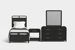 EMBER0015:Emberly Panel Bed & Dresser & Mirror & Nightstand, Front