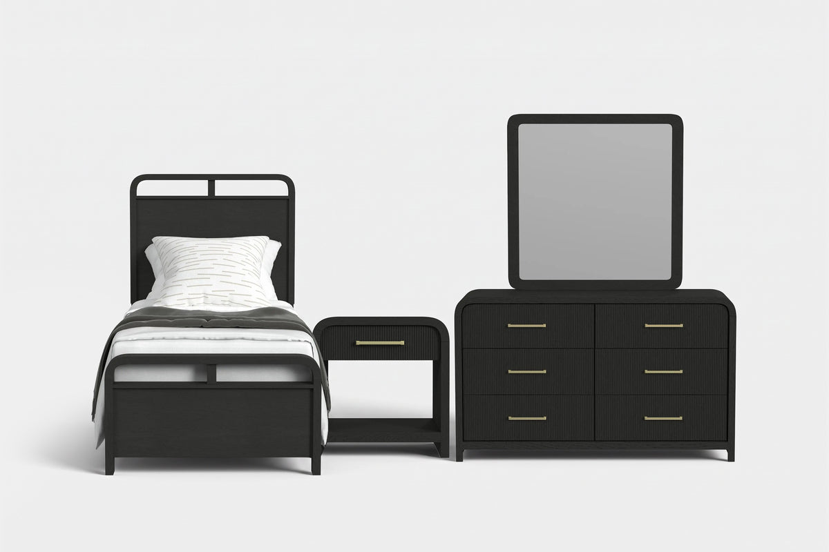 EMBER0015:Emberly Panel Bed & Dresser & Mirror & Nightstand, Front