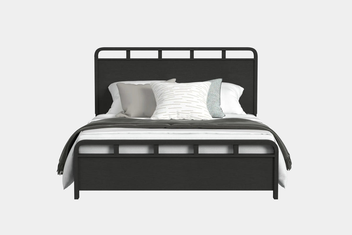 EMBER0007:Emberly Panel Bed & Dresser & Mirror & Nightstand, Front