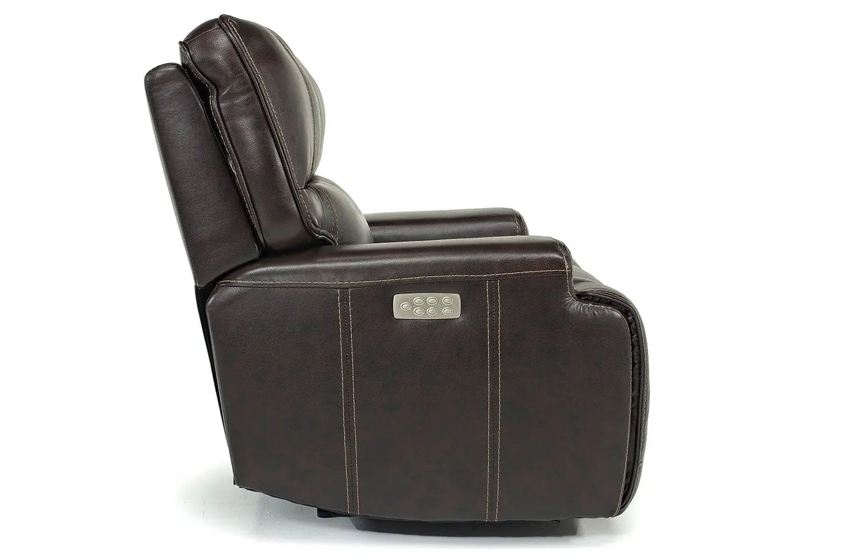 875702791:Oslo 3 Power Recliner in Dark Brown Leather, Image 3