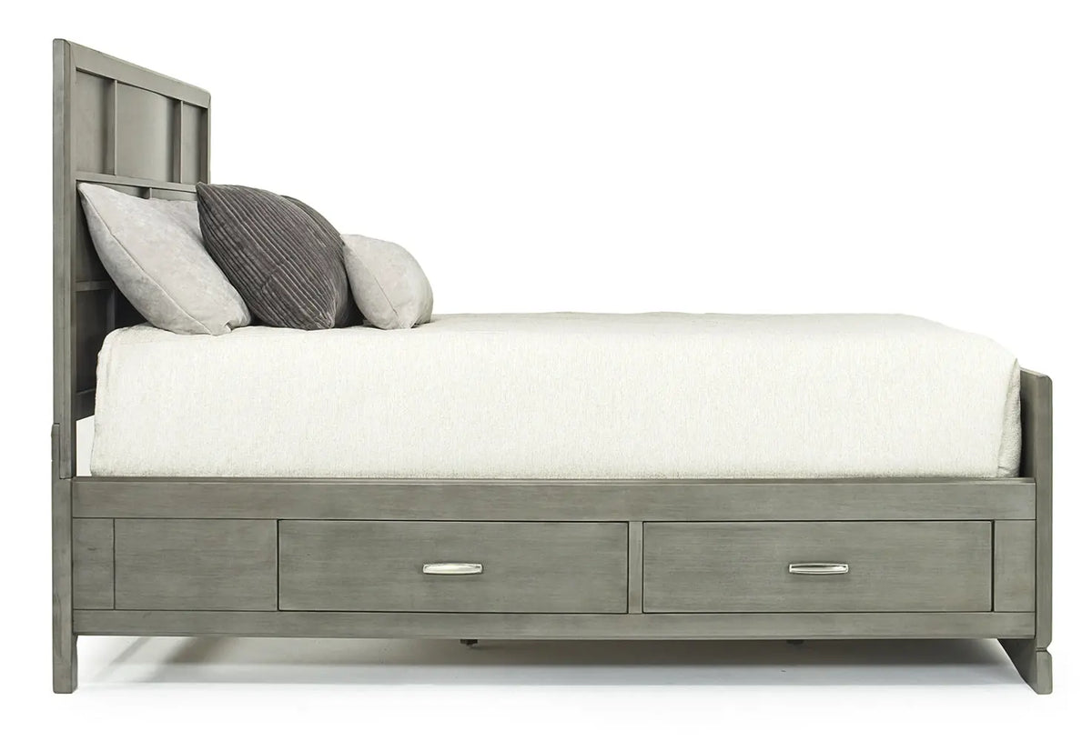 TOROGRYEB:Ontario Panel Bed w/ Storage in Gray, Eastern King, Image 3