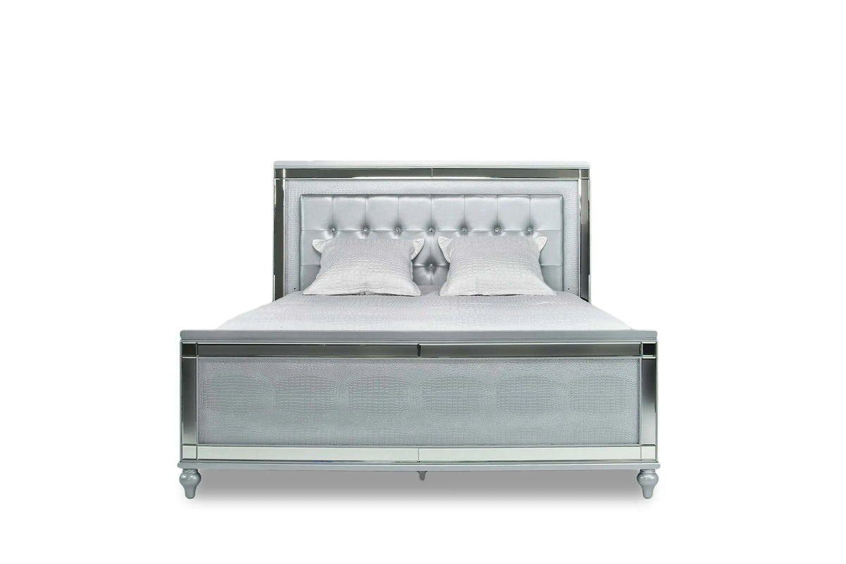 867099384:Valentino Panel Bed in Silver, California King, Image 2