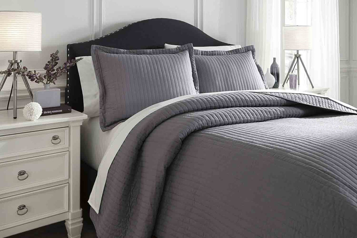 753230245:Raleda Coverlet in Gray, Eastern King, Image 2