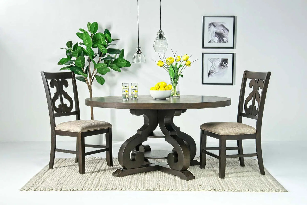 851292876:Stone Round Dining Table in Charcoal, Image 3