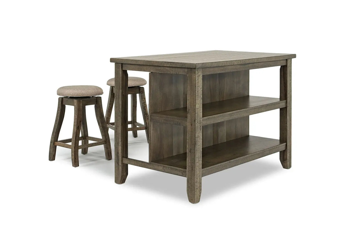 175408130:Stone Kitchen Island in Light Gray, Image 4