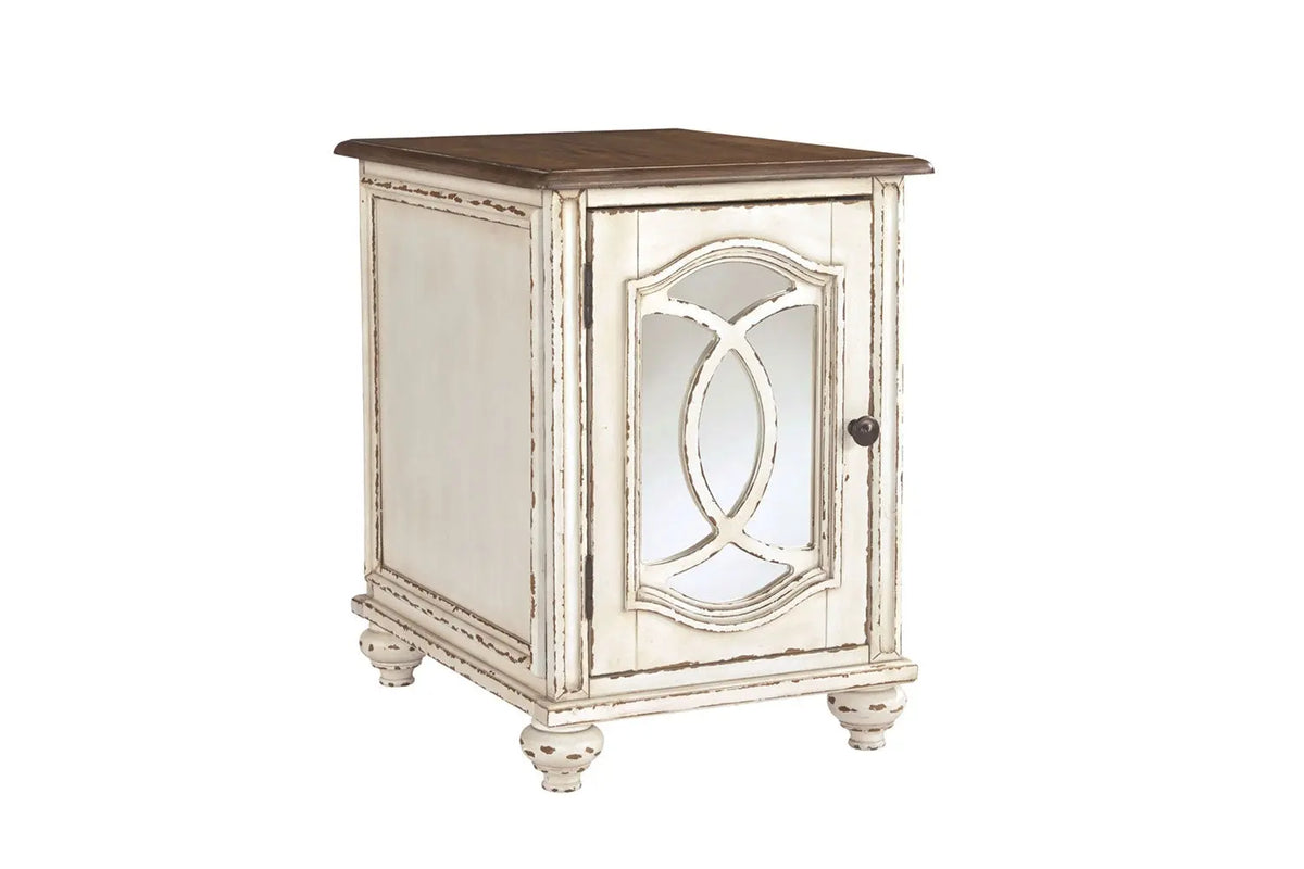 281948431:Realyn Chairside Table in White & Brown, Image 1