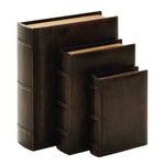 861976520:Vintage Leather Book Boxes, Set of 3, Image 1